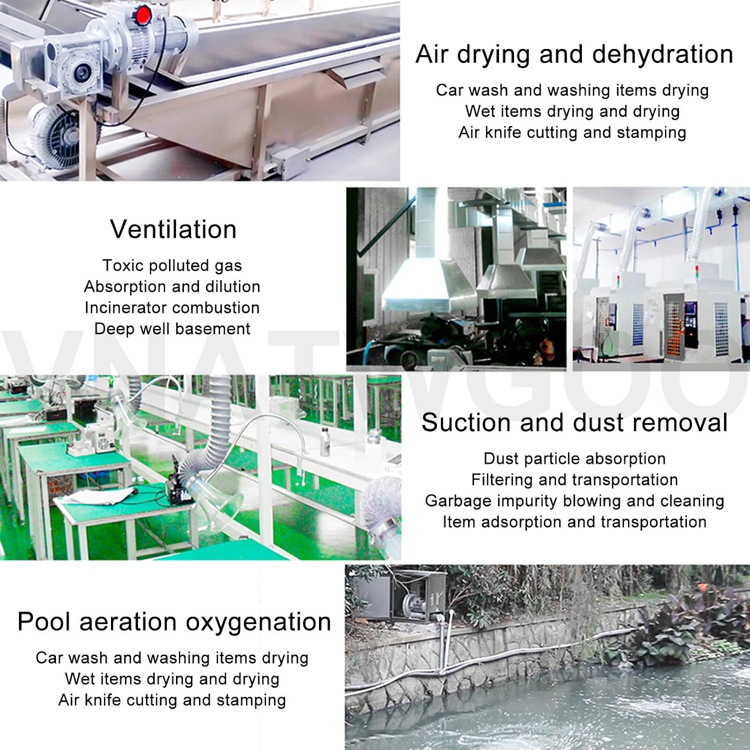 Regenerative Blower, Aluminum Construction Vortex Air Pump, for Water Aeration Workshop Ventilation Industrial Oxygenation(1100w/220v)
