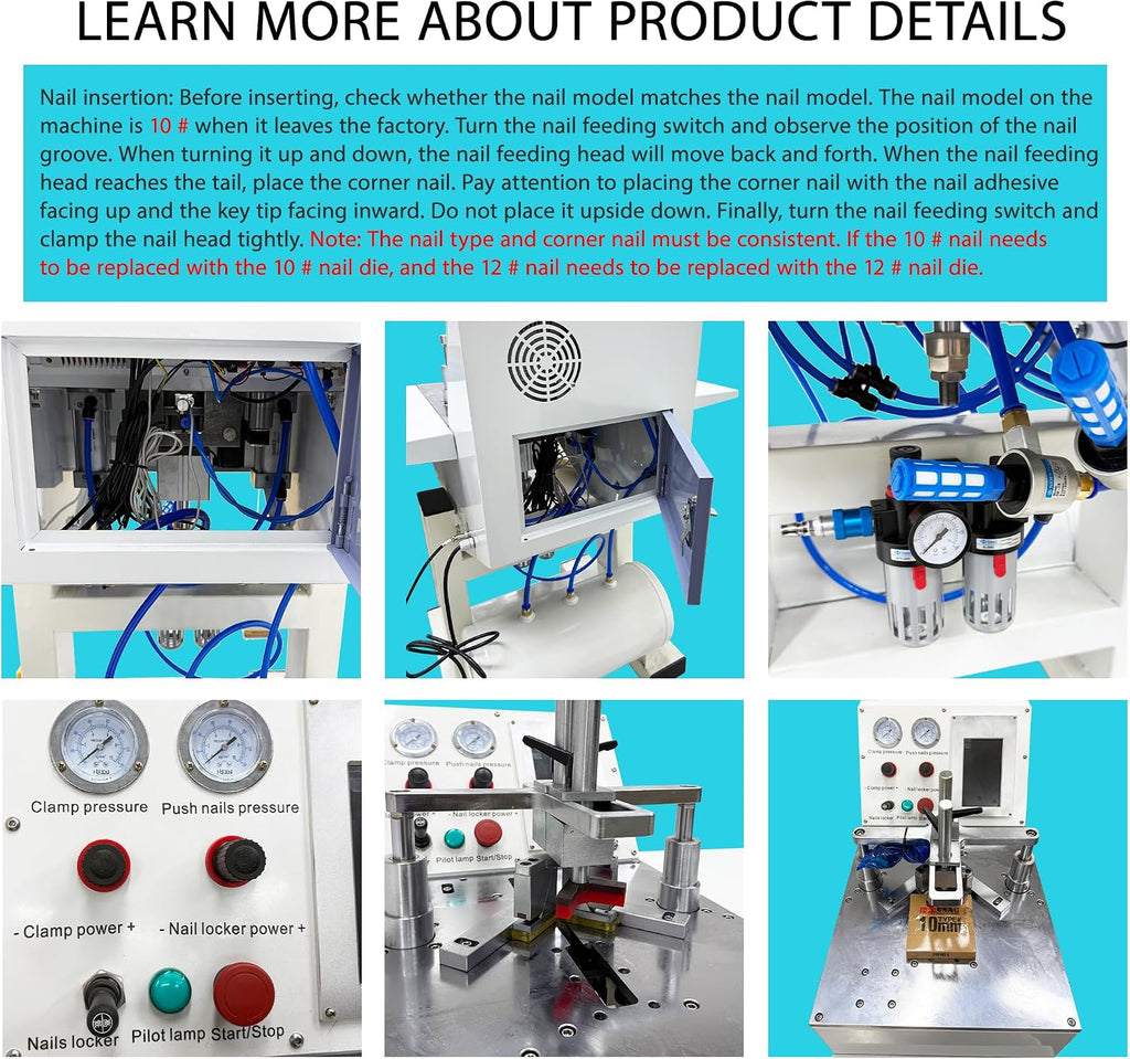 110V Intelligent CNC Picture Frame Nailer & Corner Nailing Machine, Automatic Pneumatic V-Nail Joiner with Touch Screen & 30L Air Tank for Photo Frames, MDF, Hardwood (5-15mm Corner Nails)