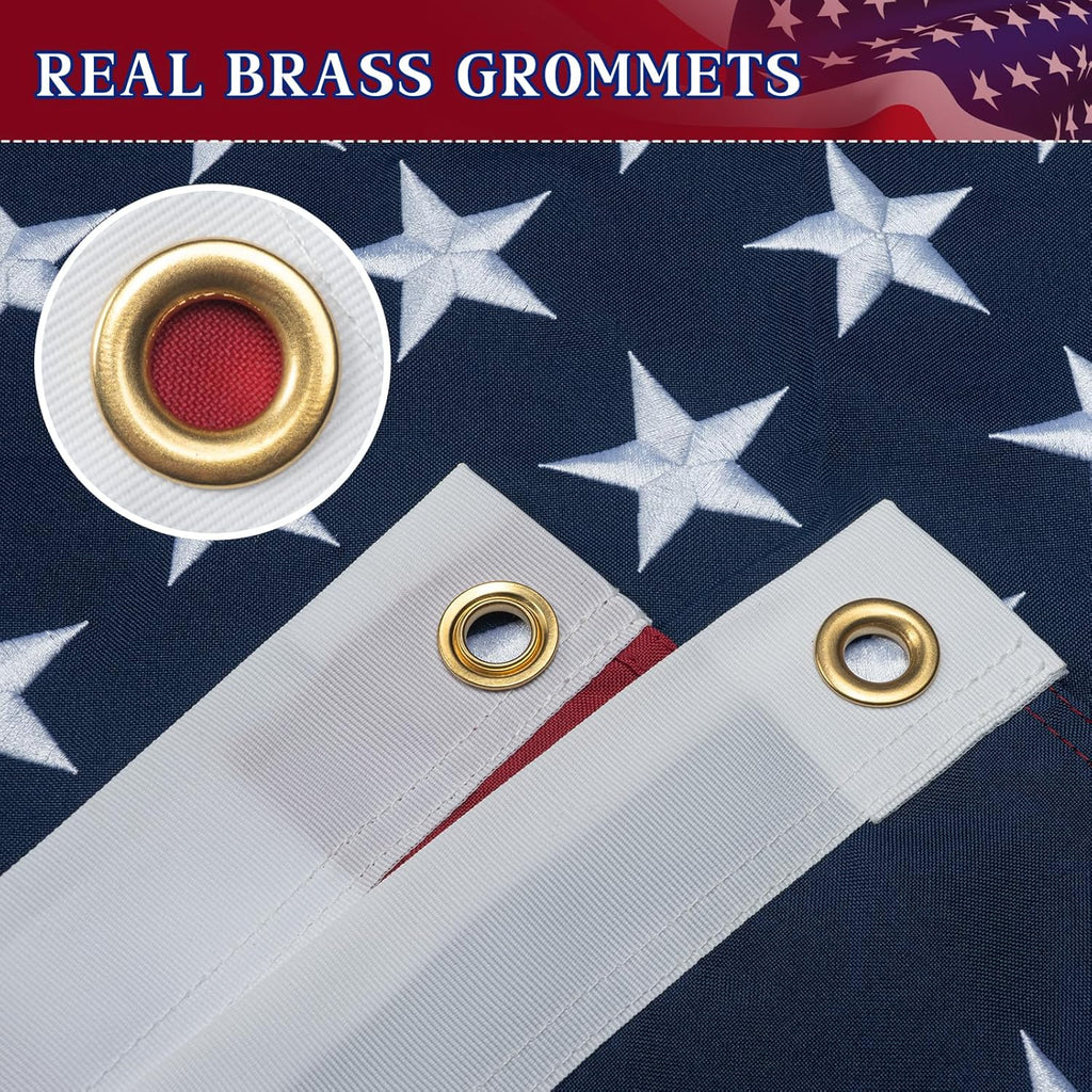 GYaozii 10x15Ft American Flags for Outside, Heavy Duty Spun US Flag | High Wind Resistant, WaterProof and Longest Lasting USA Flag with Embroidered Stars, Sewn Stripes, Brass Grommets