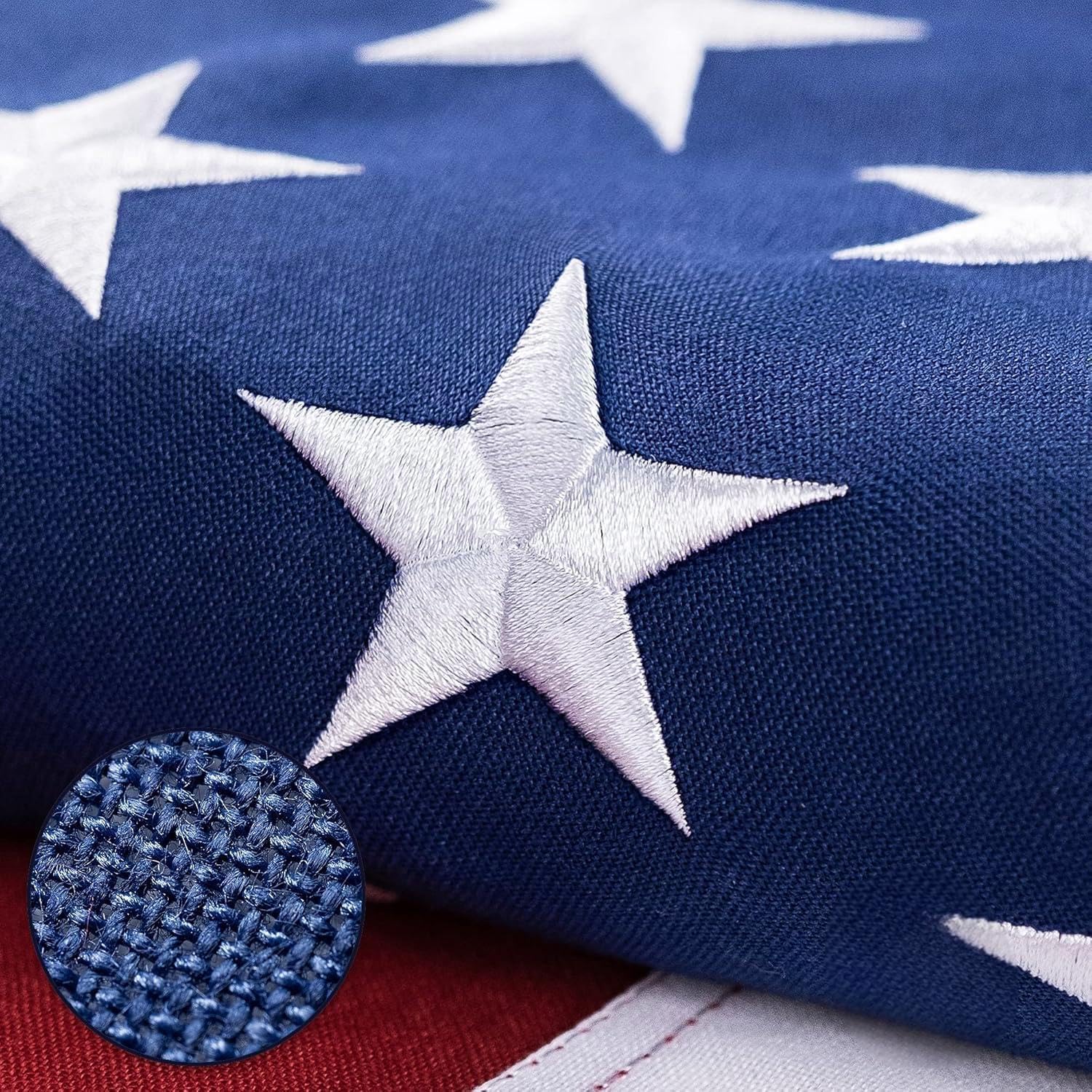 American Flag for Outside 10x15 Ft - TearProof Series Outdoor Use US Flags - Long Lasting, Fade Resistant - Thick Spun Polyester USA Banner - High Wind United States Flag - Embroidered Stars, Sewn Stripes, Brass Grommets