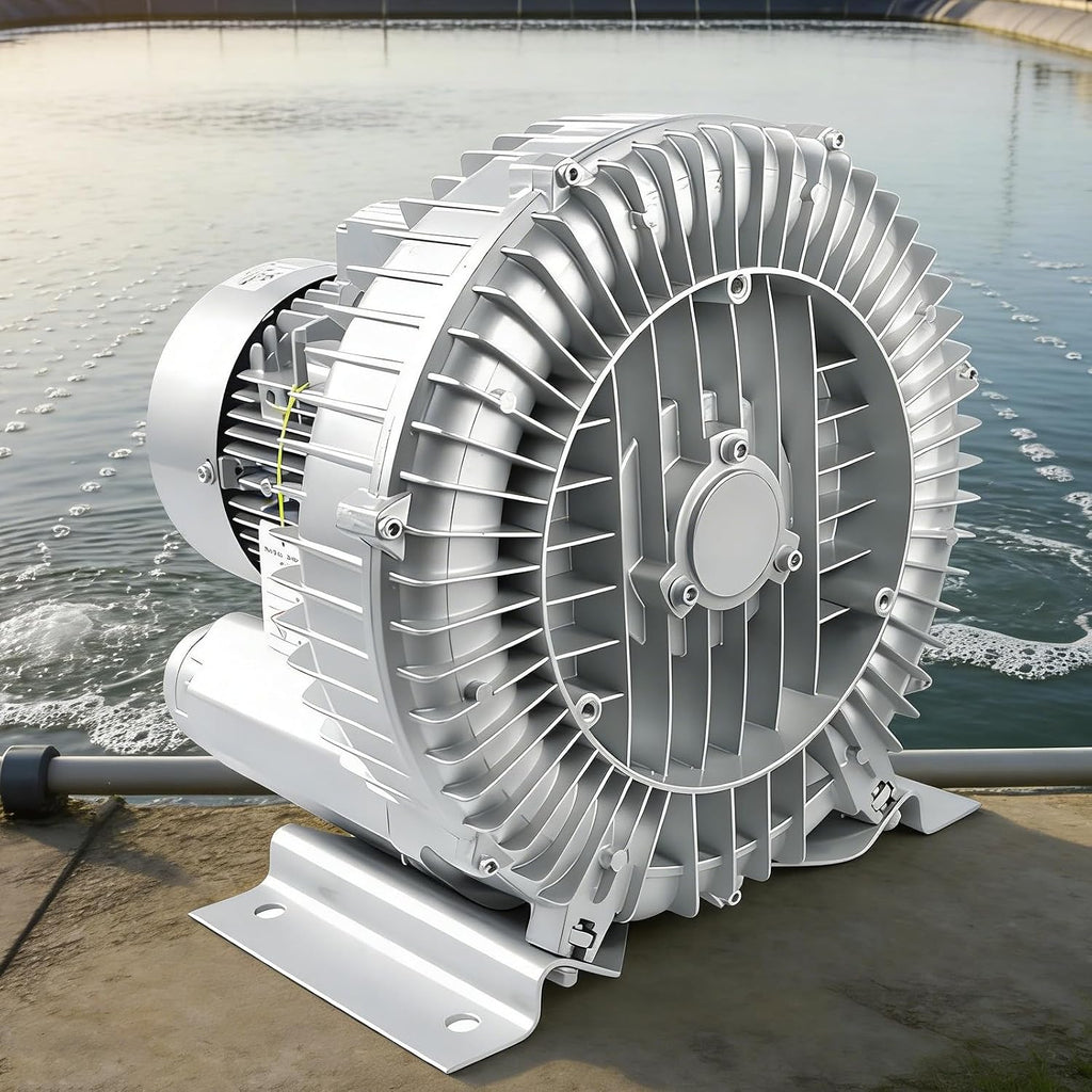Single Phase Turbine Blower 220V,1500W 2200W Industrial Vacuum Pump,High-Pressure Vortex Ring Blower,Regenerative Air Pump,for Air Blowing/Suction 1500W