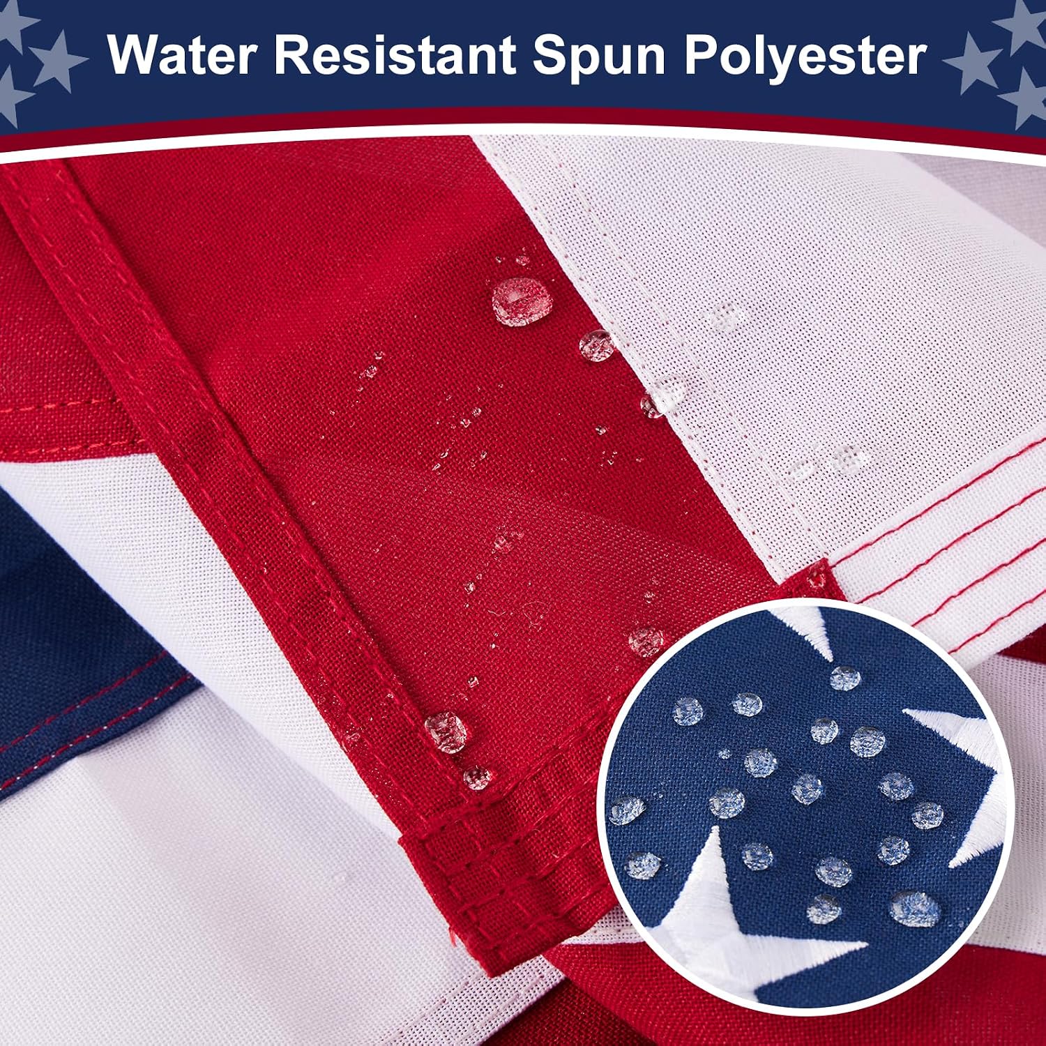 American Flag 8x12 ft Heavy Duty TearProof Series, All Weather High Wind US Flag, Premium Spun Polyester with Embroidered Stars, Sewn Stripes, Brass Grommets for Outdoor Use