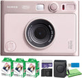 Fujifilm Instax Mini EVO Hybrid Instant Camera (Gentle Rose) + Fuji Instax-Mini Film 60 Exposures + 32GB Memory Card + Custom Mini-Evo Case and Accessory Bundle