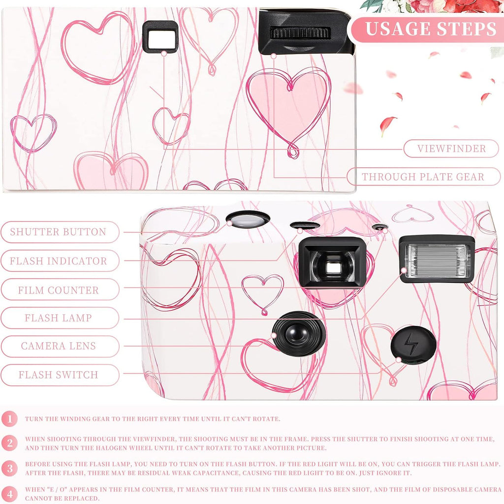 8 Pack Disposable Camera Bulk for Wedding 35mm Film Single Use Camera with Flash for Birthday Party Graduation Travel Anniversary Honeymoon Gathering Event Favors