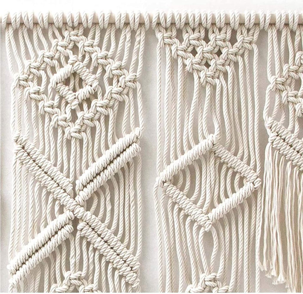 Large Wall Tapestry Macrame Wall Hanging Boho Chic Woven Tapestry Rope Woven Tassel Wall Floating Hanging Art Organizer Hanger Home Decor Handmade Craft