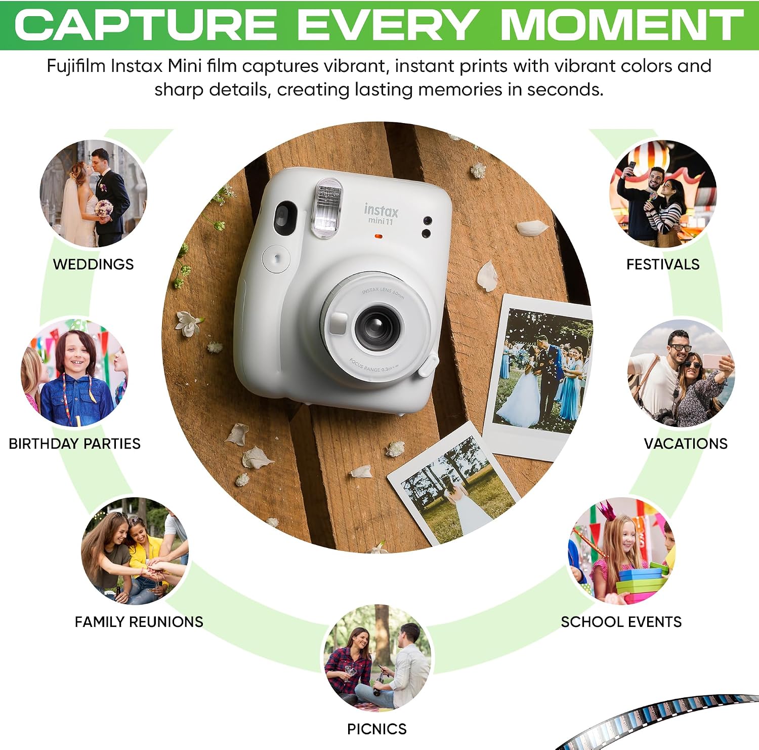 Fujifilm Instax Mini Film ISO 800, Six Twin Packs 120 EXP Total Compatible with Instax Mini Evo, 12, 11, 9 Models, Includes Balveli Premium Microfiber Cleaning Cloth
