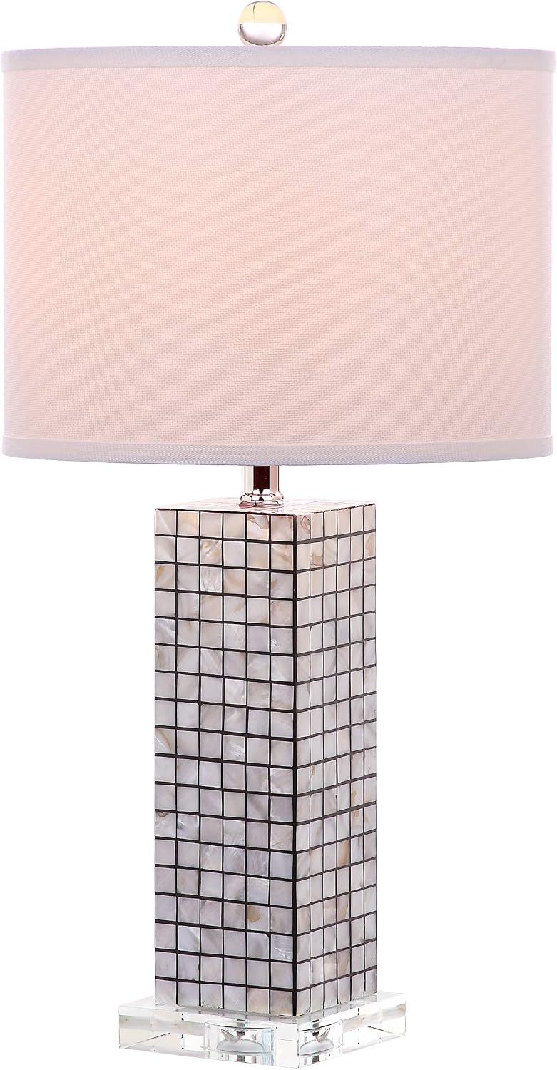 SAFAVIEH Lighting Collection Skagway Modern Art Deco Black/ Cream 26-inch Bedroom Living Room Home Office Desk Nightstand Table Lamp Set of 2 (LED Bulbs Included)