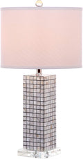 SAFAVIEH Lighting Collection Skagway Modern Art Deco Black/ Cream 26-inch Bedroom Living Room Home Office Desk Nightstand Table Lamp Set of 2 (LED Bulbs Included)