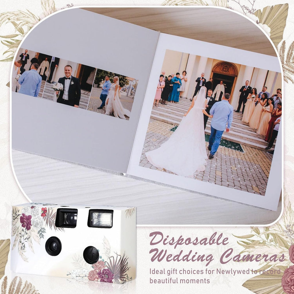 Zhengmy 10 Pack Disposable Camera Bulk for Wedding, 35mm Single Use Camera Bulk with Flash One Time for Gathering Wedding Travel(Bohemian,Colorful Film)