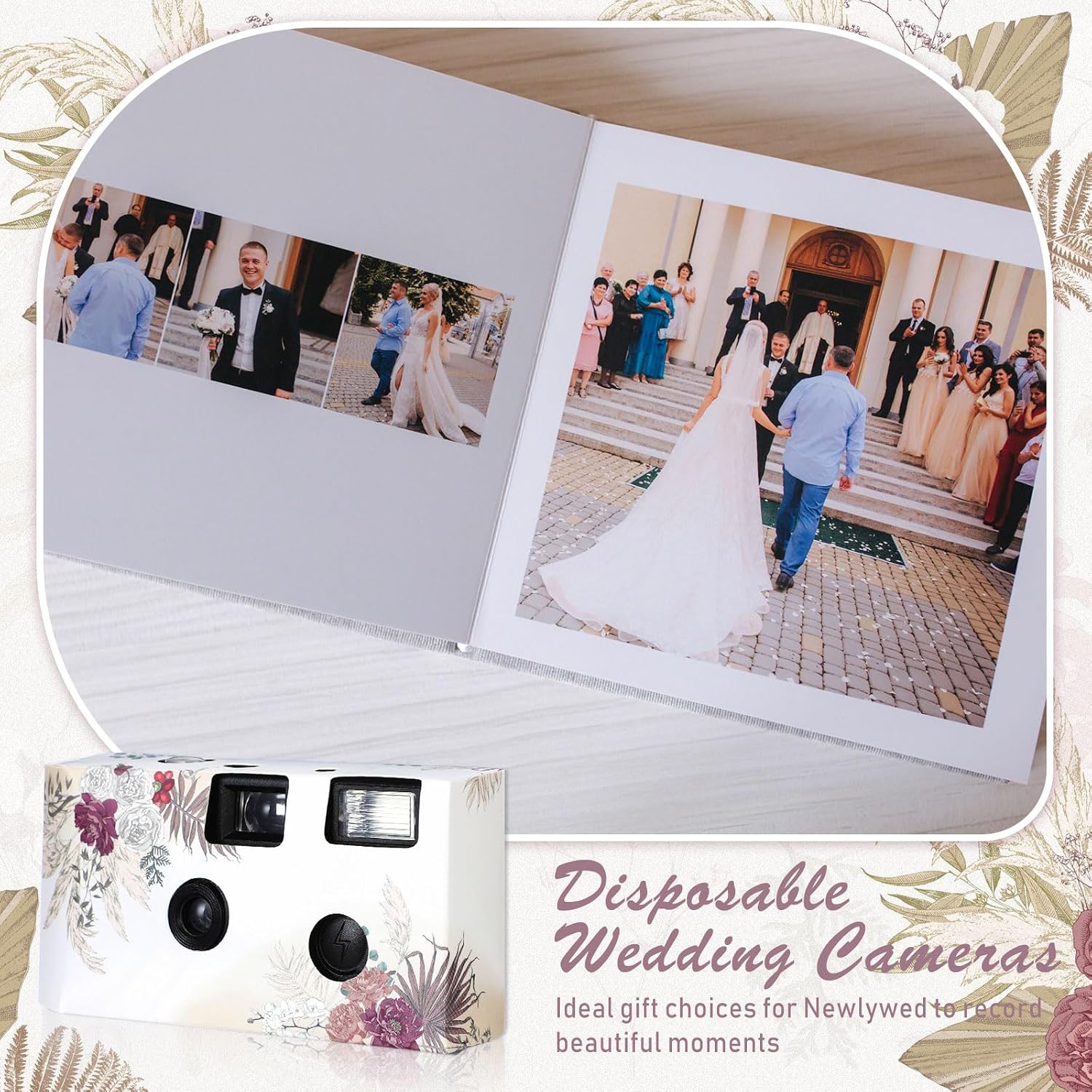 Zhengmy 10 Pack Disposable Camera Bulk for Wedding, 35mm Single Use Camera Bulk with Flash One Time for Gathering Wedding Travel(Bohemian,Colorful Film)