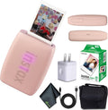 Fujifilm INSTAX MINI Link 3 Smartphone Printer (Rose Pink) + Travel Bag Small INSTAX MINI Instant Film (20 Sheets) + USB Power Charging Adapter + Diginerds Microfiber Cleaning Cloth