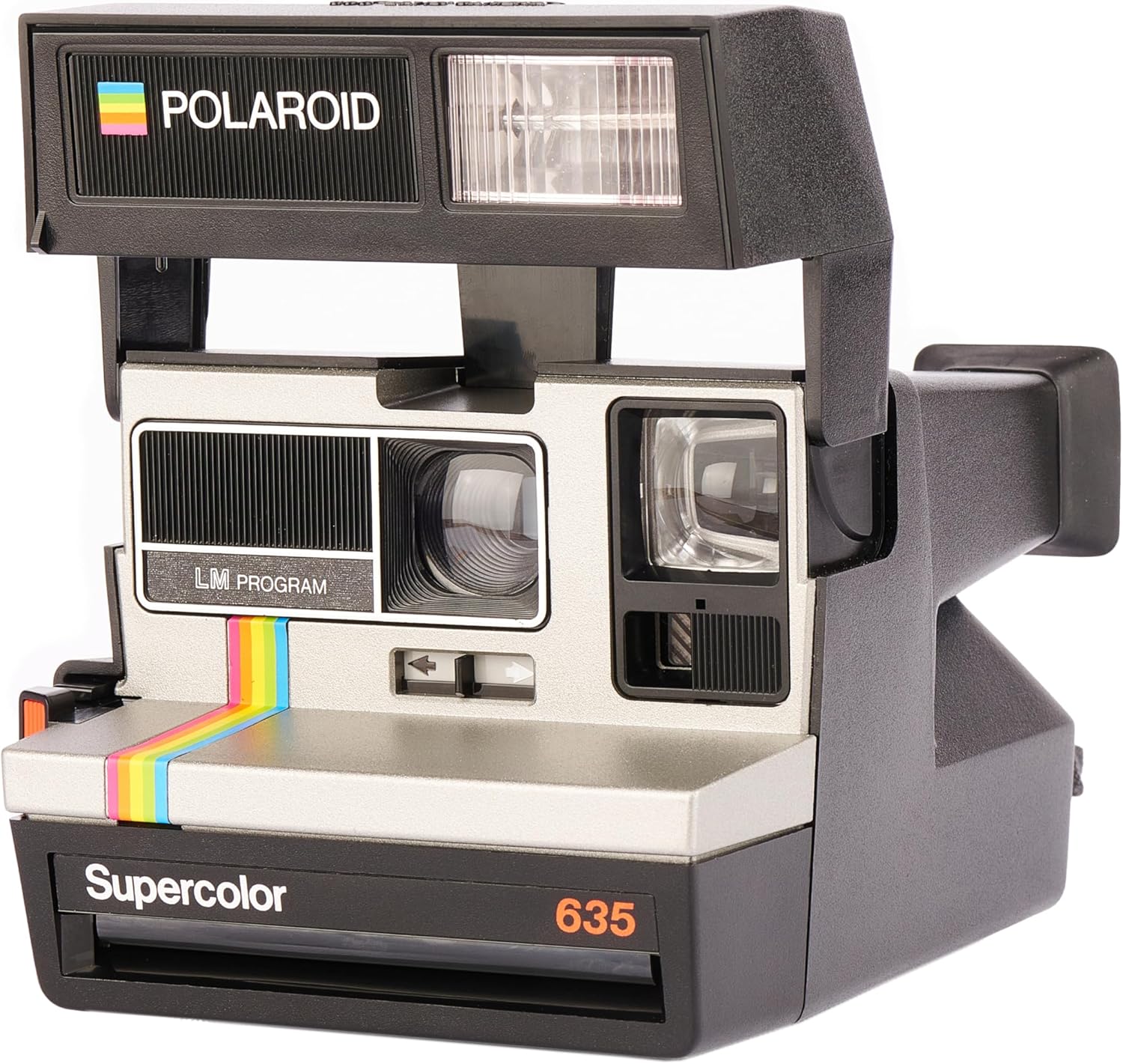Polaroid 635 Supercolor Instant Print Camera – Silver Grey Rainbow Vintage | Built-In Flash | Uses Polaroid 600 Film (Renewed)