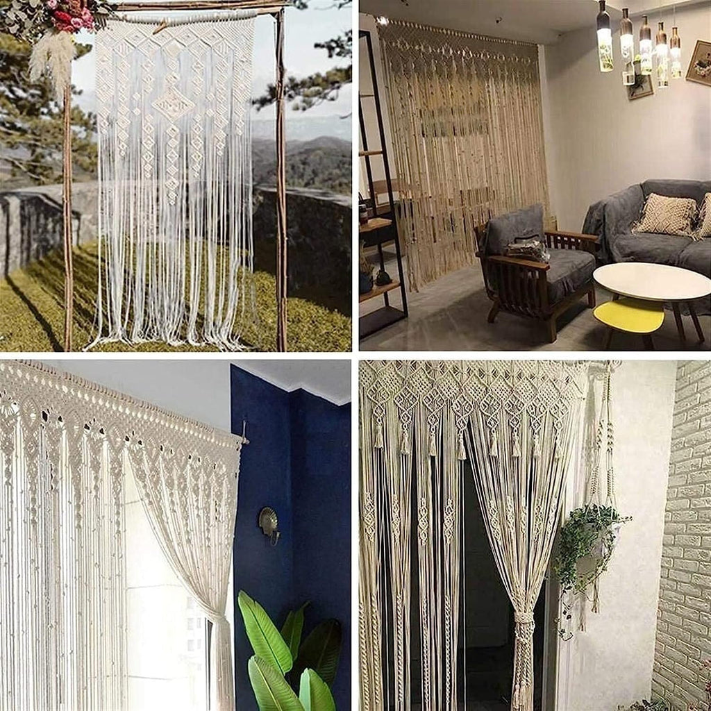 Modern Wall Decor Woven,Wall Hanging Art Tapestry, Macrame Wall Hanging Woven Tapestry Bohemian Macrame Curtain Door Curtain Wall Hanging Tapestry for Doorway, Window, Wedding Backdrop ( 100*200cm)