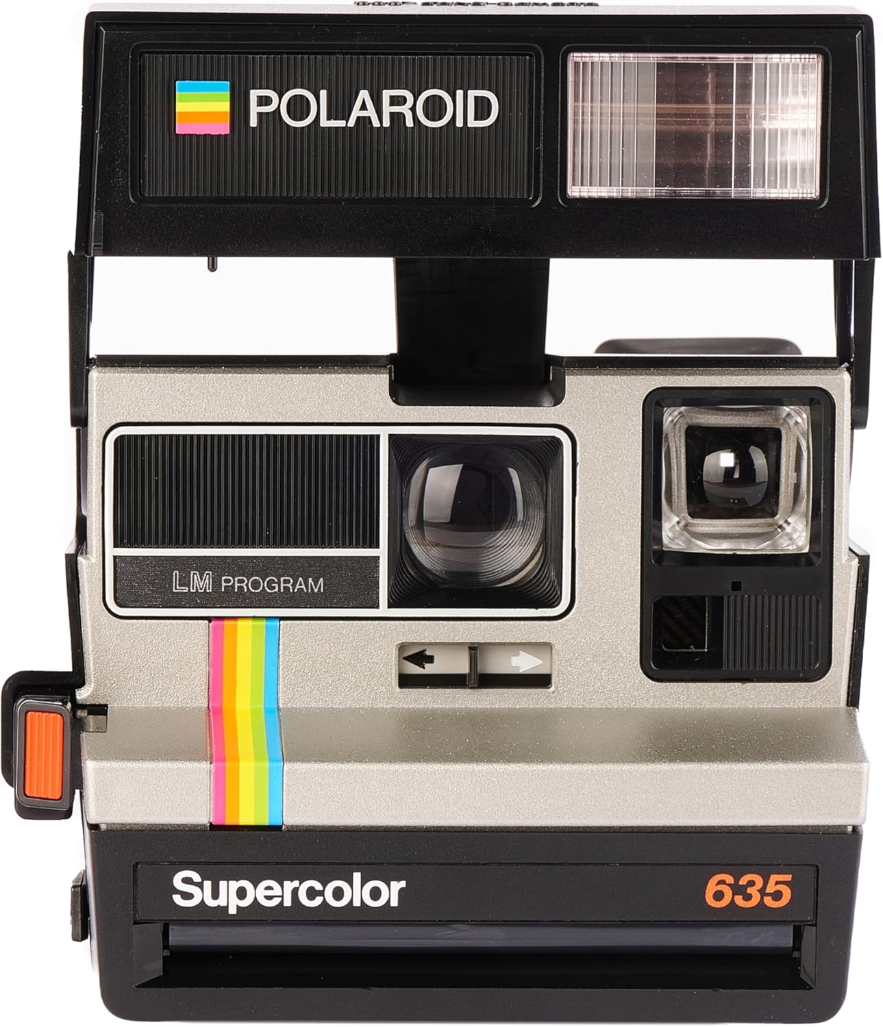 Polaroid 635 Supercolor Instant Print Camera – Silver Grey Rainbow Vintage | Built-In Flash | Uses Polaroid 600 Film (Renewed)