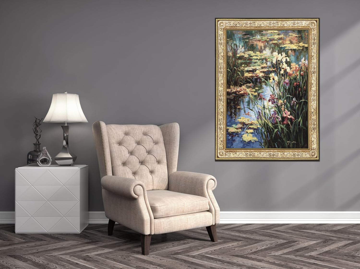 Summer Lily by Vail Oxley | Woven Tapestry Wall Art Hanging | Impressionist Floral Theme | 100% Cotton USA Size 53x42