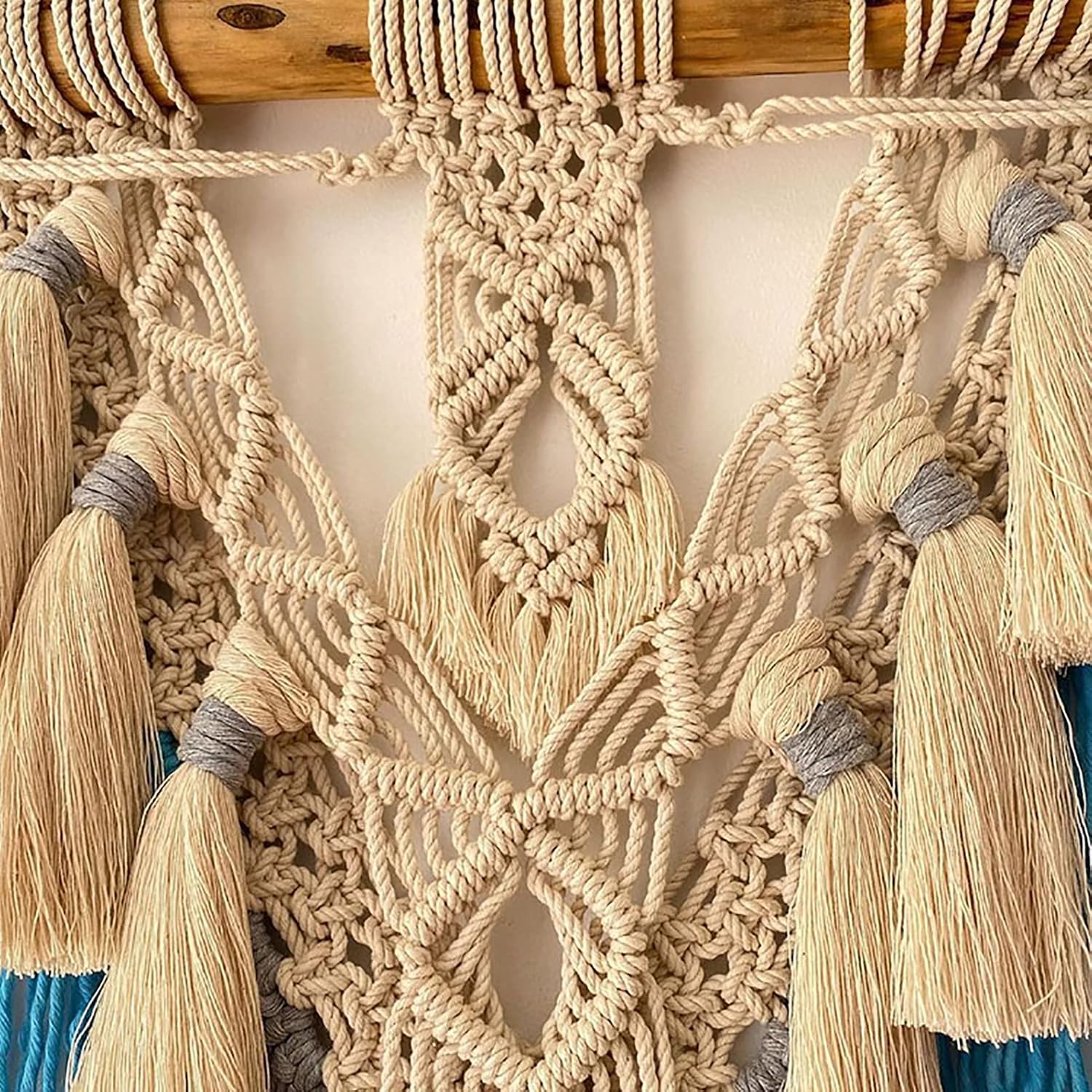 Large Macrame Wall Hanging, Boho Chic Handmade Woven Tapestry, Dip Dye Bohemian Geometric Wall Art Decor Curtain Hand Woven Bohemian Tapestry Wall Hangings (Orange 130x90cm)