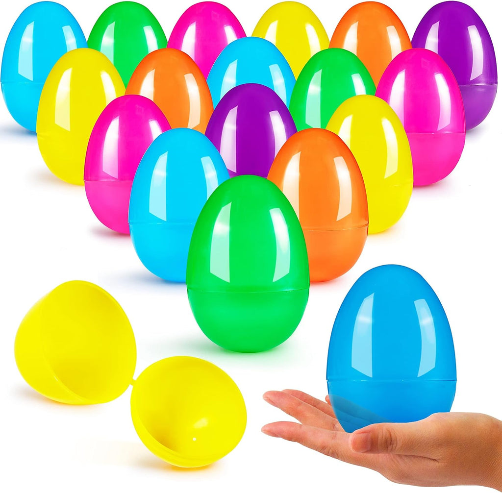 JOYIN 3.15' Easter Eggs, Fillable Plastic Eggs Empty Colorful Bright Eggshells with Hinge for Easter Hunt, Filling Treats, Party Favor, Basket Stuffers, Classroom Prize Supplies, 1000PCS