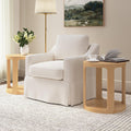 Bush Home Vera Round End Table – Set of 2, Living Room Furniture, Vera Collection, Natural White Oak