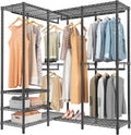 VIPEK L40 Corner Clothes Rack, Heavy Duty L-Shaped Freestanding Closet, Metal Clothing Rack, Corner Wardrobe for Hanging Clothes, 53.75' L x 38' W x 76.4' H, Load Capacity 1110 LB, Black