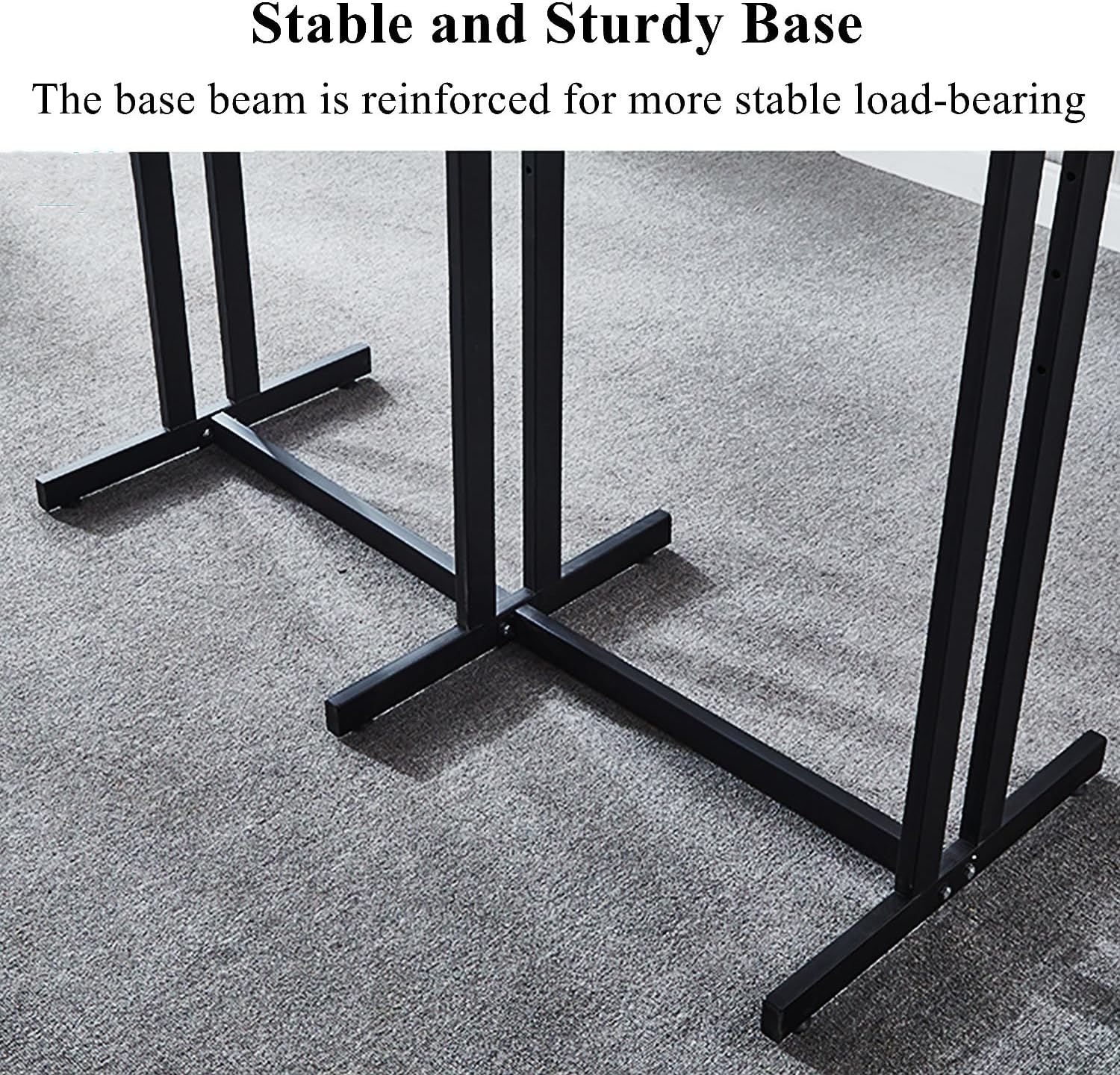 Heavy-Duty Metal Garment Rack 6 Way Clothing Rack Adjustable Height Floor Standing Shirt Racks, Square Tubing Portable Display Rack for Hanging Clothes,Gold