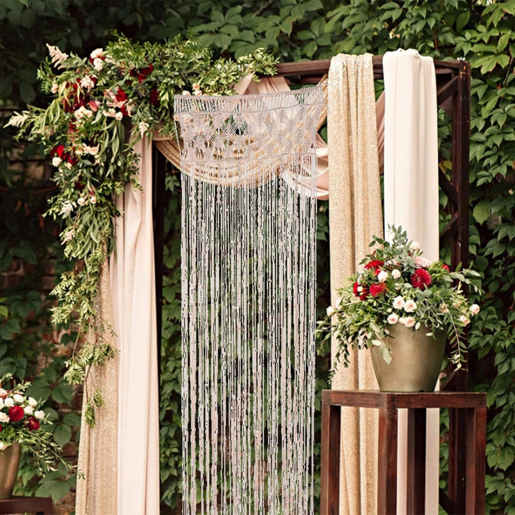 Macrame Macrame Curtain Tapestry Macrame Wall Hanging Woven Tapestry for Room Divider Window Door Curtains Wedding Background Home Decor (200 * 180cm)