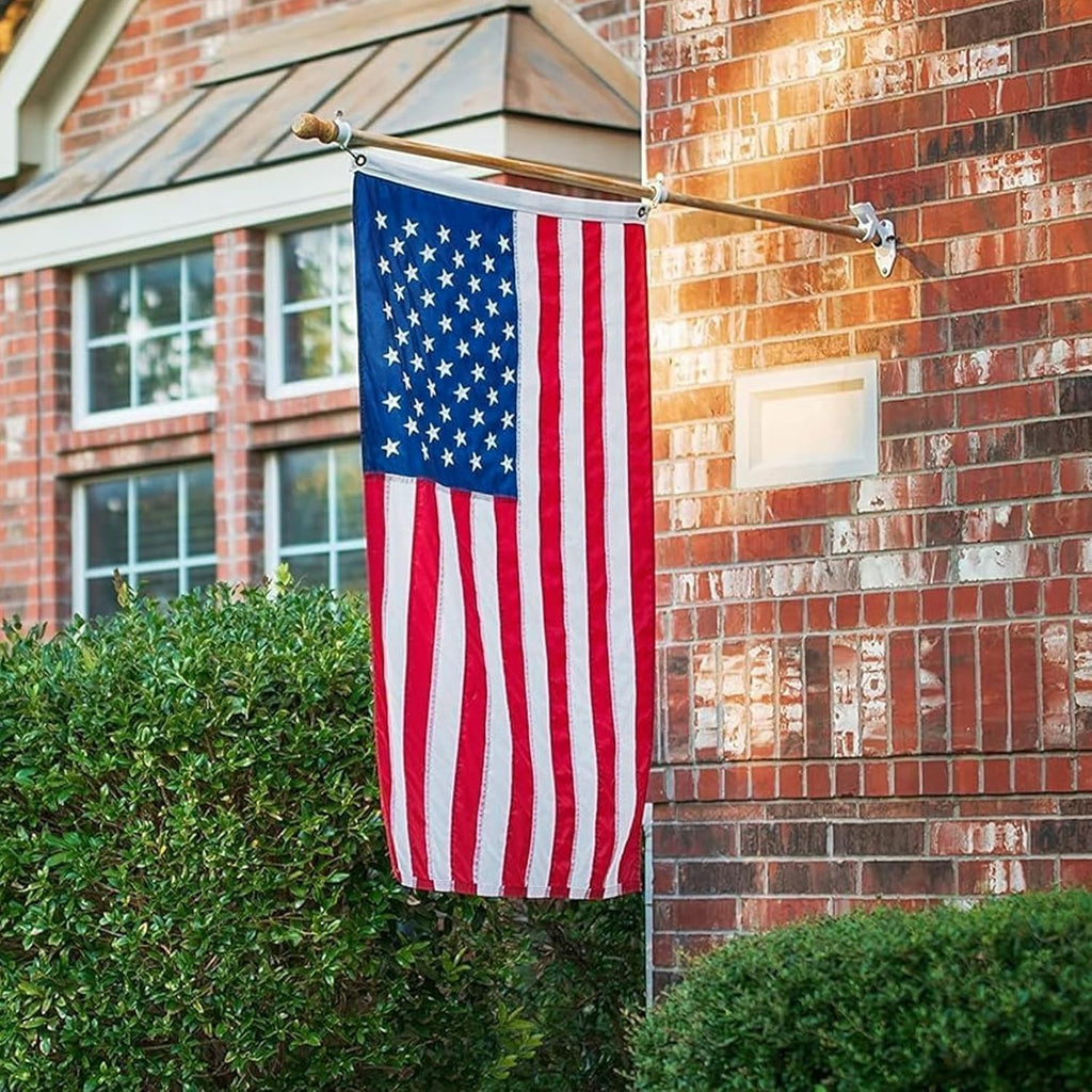 American Flag 8x12 ft: Long Lasting and Heavy Duty Nylon US Flags | Embroidered Stars, Sewn Stripes, Brass Grommets, UV Protection Perfect for Outdoors! USA Flag