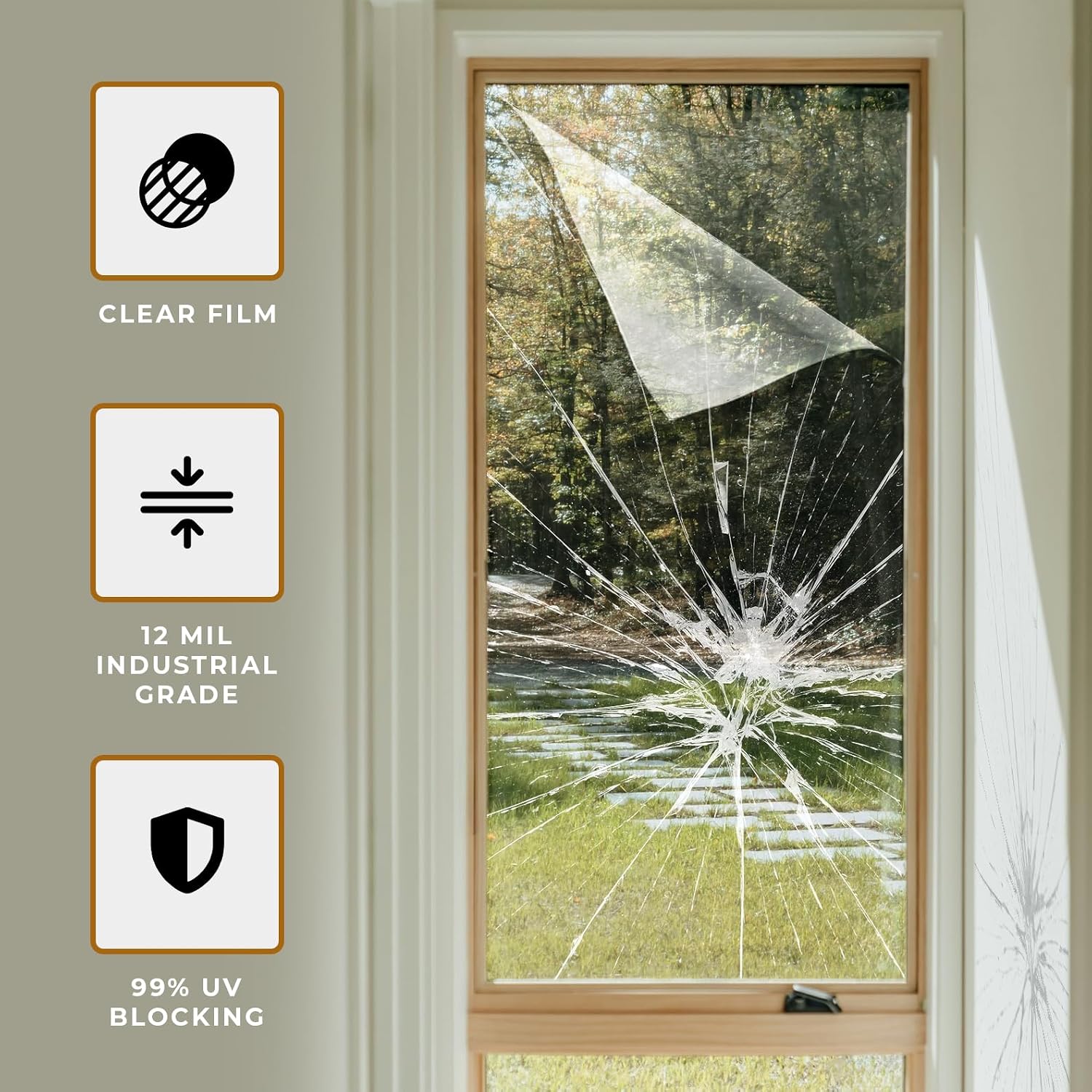 VViViD 12 Mil Clear Vinyl Shatterproof Safety Window Film (30 Inch x 100ft)