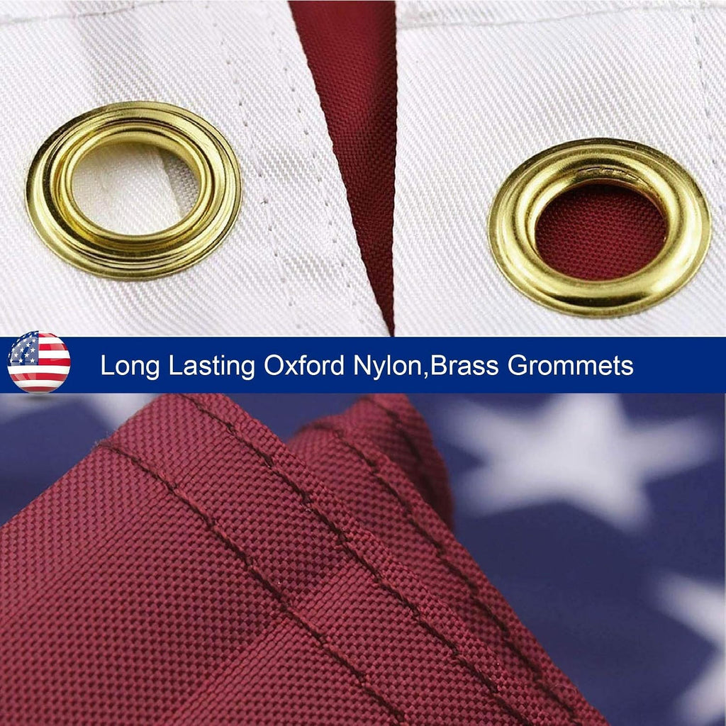 Giant 12x18 FT American Flag for Outside, Extra Large Outdoor US Flag, 420D Heavy Duty Polyester, Embroidered Stars, Sewn Stripes, Brass Grommets, UV Fade Resistant All Weather Flag for High Winds