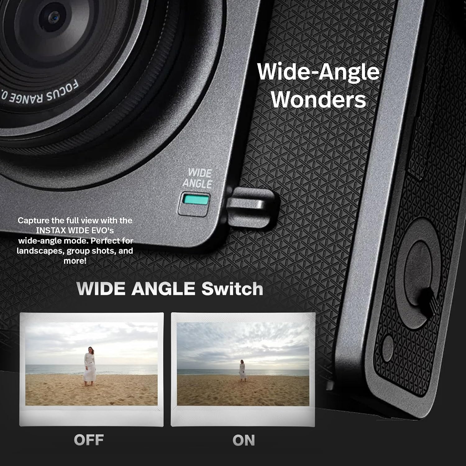 Fujifilm Instax Wide Evo Hybrid Instant Film Camera (16840957) Bundle with Vintage Style Compatible Carrying Case + 32GB Memory Card + Cleaning Cloth + More