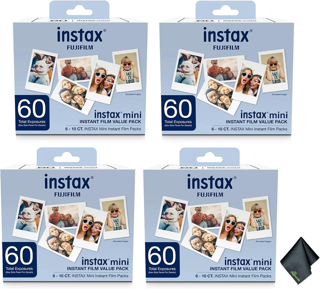 Fujifilm Instax Mini Value Pack Instant Film (240 Exposures) Bundle with Microfiber Cleaning Cloth
