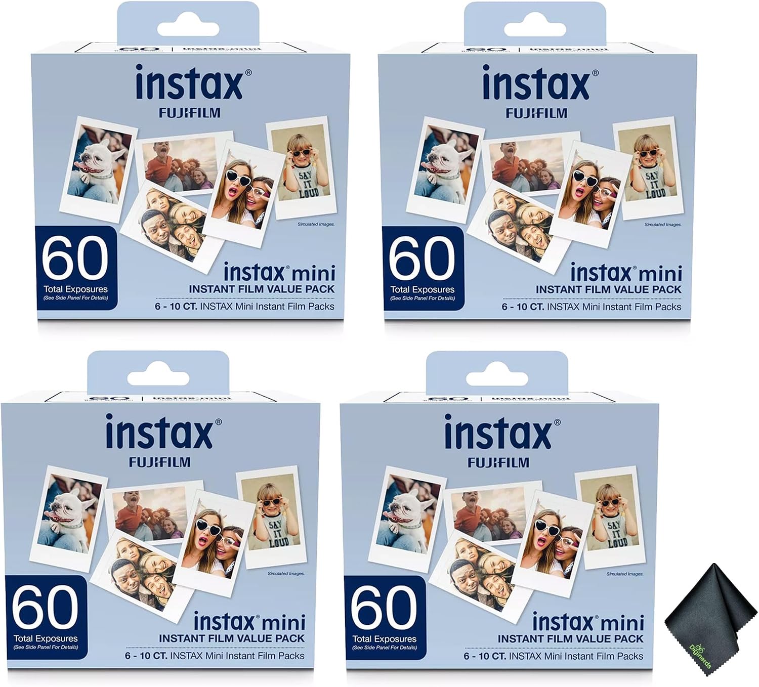Fujifilm Instax Mini Value Pack Instant Film (240 Exposures) Bundle with Microfiber Cleaning Cloth