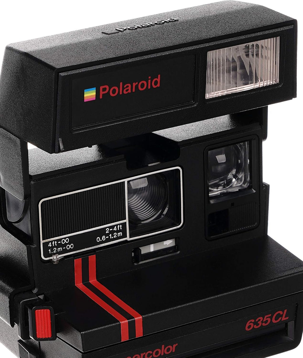 Polaroid 635 CL Supercolor Red Stripes Instant Film Camera – Vintage 600 Type Camera with Built-in Flash (Renewed)