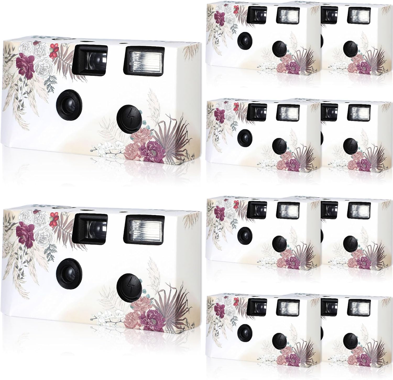 Zhengmy 10 Pack Disposable Camera Bulk for Wedding, 35mm Single Use Camera Bulk with Flash One Time for Gathering Wedding Travel(Bohemian,Colorful Film)