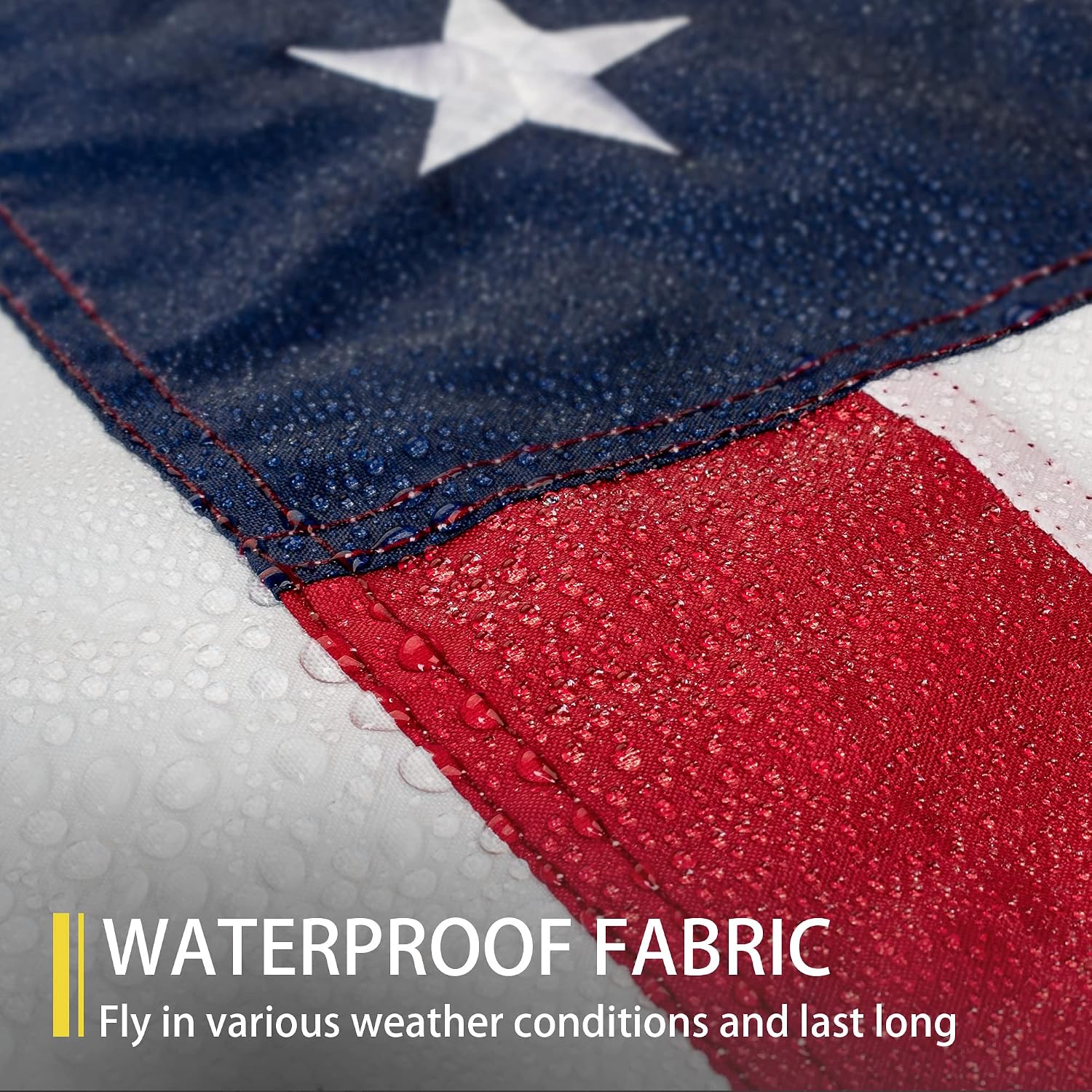 American Flag 10x15 FT Outdoor, Heavy Duty High Wind Extra Large US Flag, Embroidered Stars, 5 Brass Grommets, Giant Indestructible Tough USA Flags Suitable for Outside