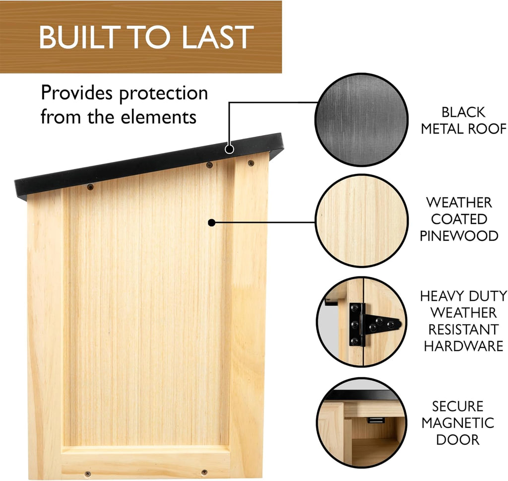 Ilyapa Outdoor Library Book Box - Free Literature Exchange Kit for Outside - Little Wood Cabinet for Sharing Books and Arts - Boox Exchange Box 13x11x16 Inch
