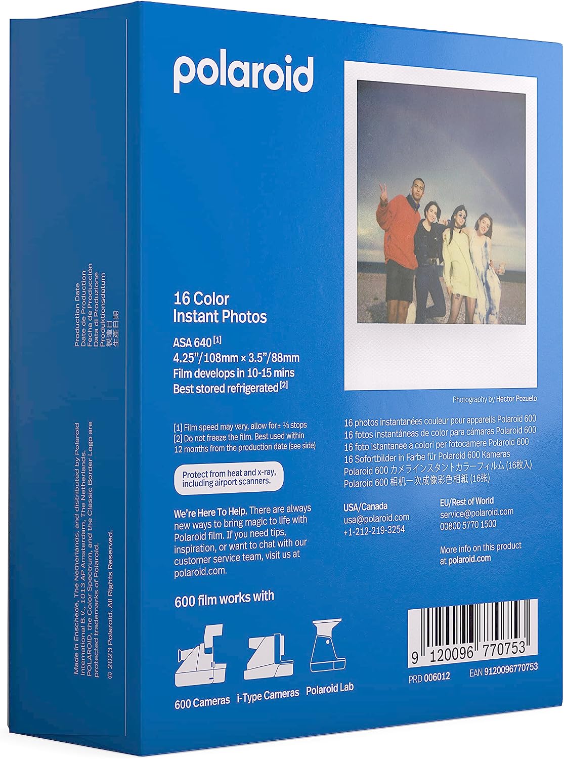Polaroid Color Film for 600 Double Pack,16 Photos (6012) - Packaging May Vary,(Pack of 6)