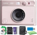Fujifilm Instax Mini EVO Hybrid Instant Camera (Gentle Rose) + Fuji Instax-Mini Film 20 Exposures + 32GB Memory Card + Custom Mini-Evo Case and Accessory Bundle