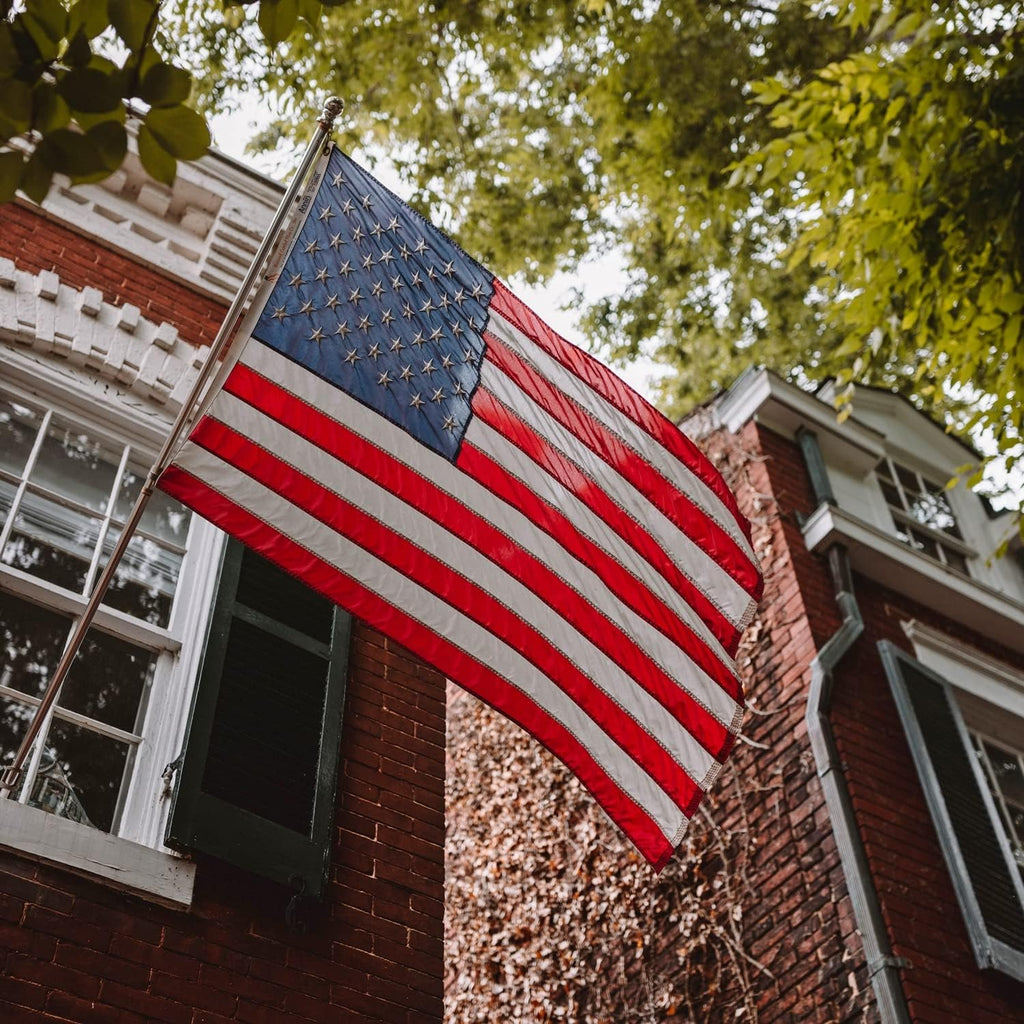 Grace Alley American Flag, 3x5 FT 3-Pack, Made in USA, Embroidered Stars, Sewn Stripes and Brass Grommets. Fade Resistant, Heavy Duty, Long Lasting Nylon for Outdoor Durability (Red, White & Blue 3 Pack)