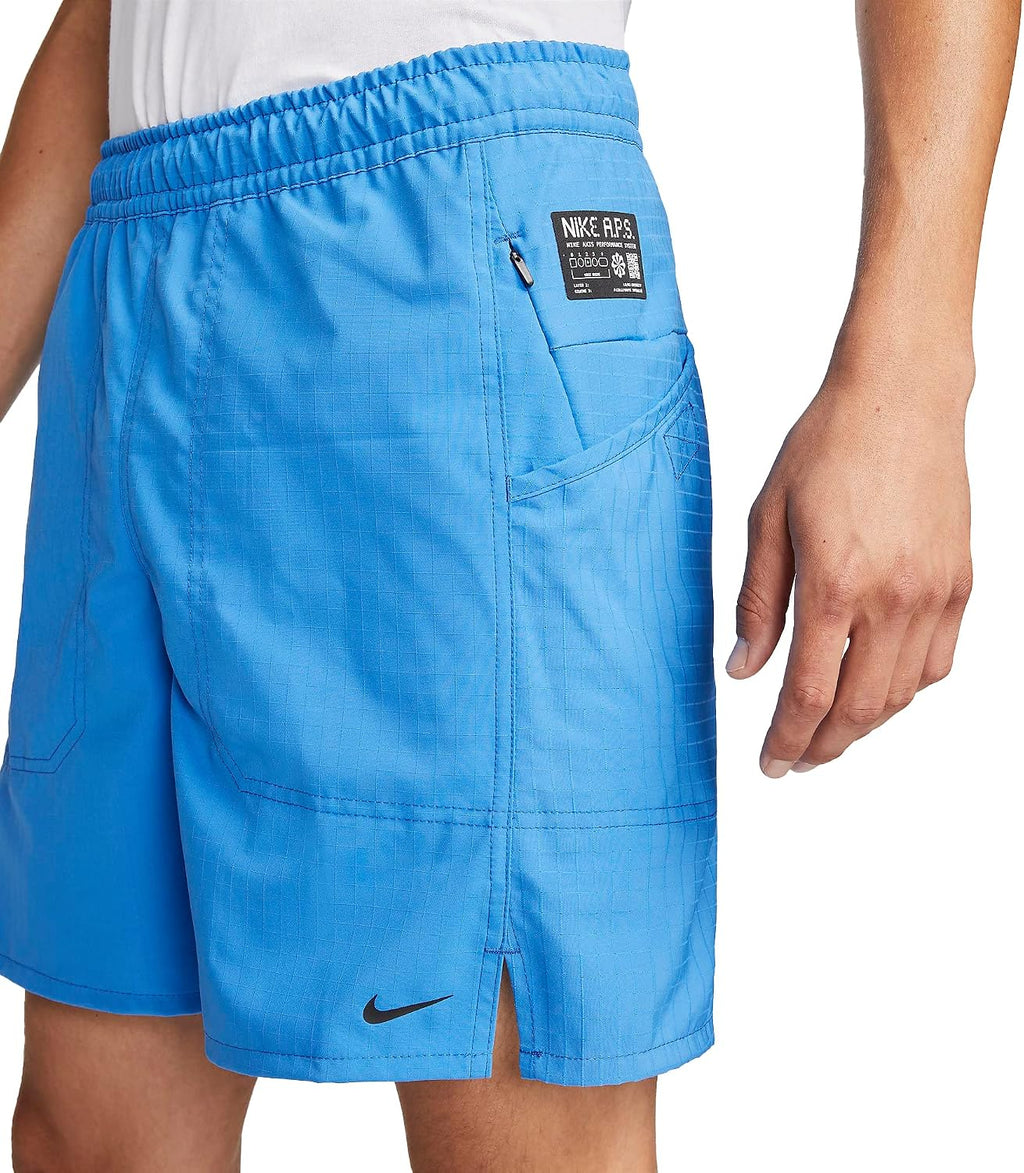Nike Dri-FIT ADV A.P.S. Men's 7' Unlined Versatile Shorts (as1, Alpha, l, Regular, Regular, Light Photo Blue/Black)