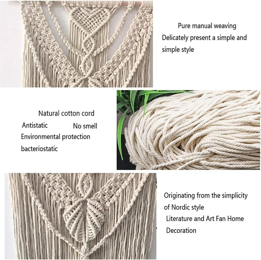 Modern Wall Decor Woven,Wall Hanging Art Tapestry, Wall Tapestry Macrame Wall Hanging Large Boho Decor Cotton Woven Macrame Wall Hanging Handmade with Tassel
