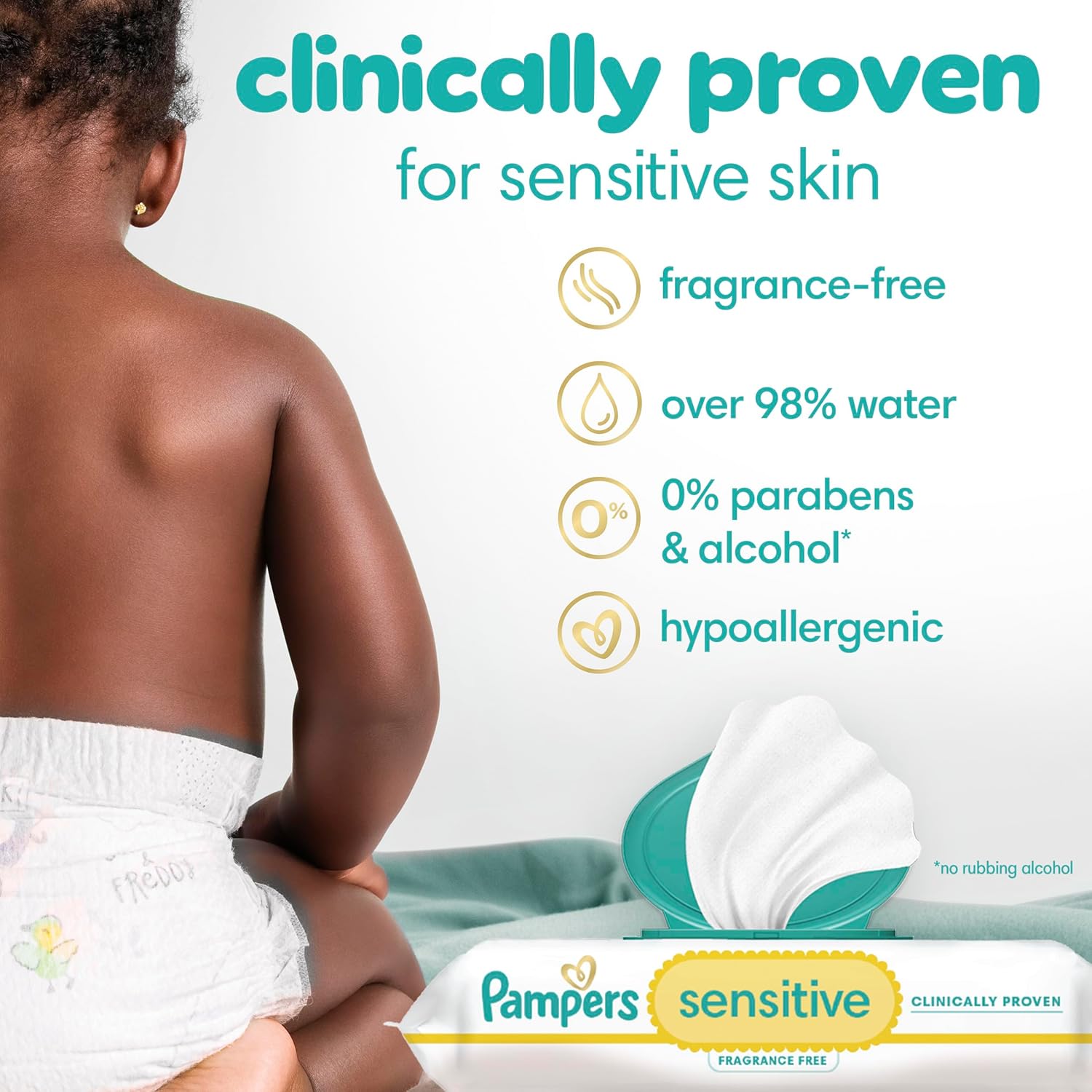 Pampers Easy Ups Pull On Training Underwear Girls, 2T-3T, 2 Month Supply (2 x 140 Count) with Sensitive Water Based Baby Wipes 12X Multi Pack Pop-Top and Refill (1008 Count)