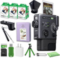 FUJIFILM instax mini Evo Cinema Hybrid Instant Camera Value Bundle with Viewfinder Grip + Album + Tripod + 32GB Card + USB Reader and 60-Photo Instax Mini Film