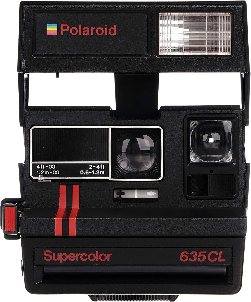 Polaroid 635 CL Supercolor Red Stripes Instant Film Camera – Vintage 600 Type Camera with Built-in Flash (Renewed)