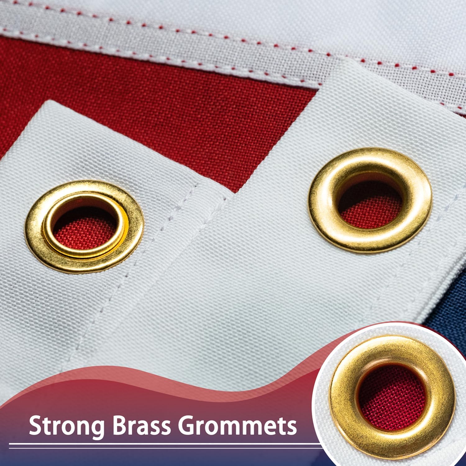 American Flag 10x15 ft Deluxe Super Tough Series, Heavy Duty Spun Polyester, 5 Brass Grommets, All Weather Extra Large US Flag USA High Wind with Embroidered Stars, Giant Big Flags Outdoor Outside