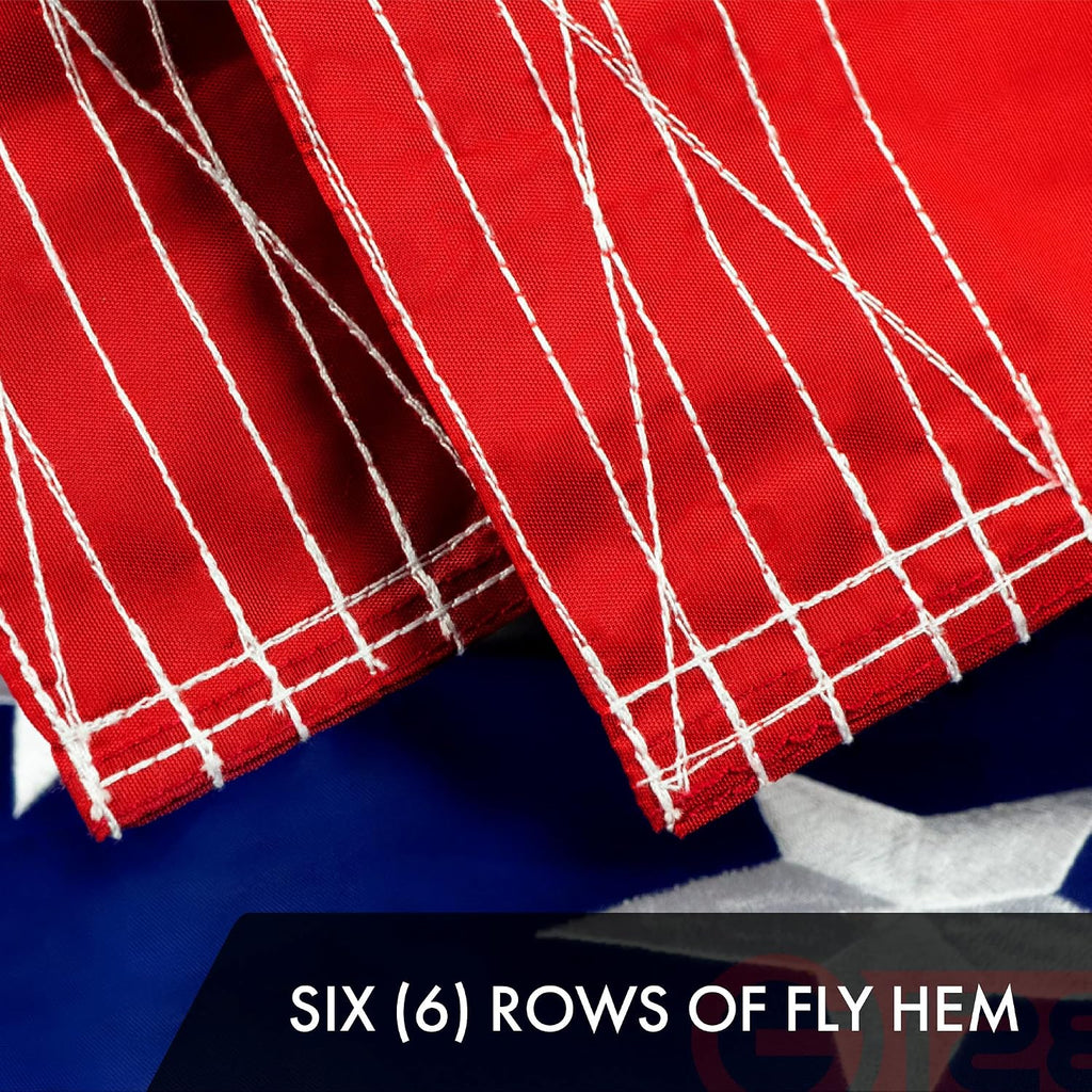 G128 American USA Flag | 10x15 Ft | ToughWeave Series Embroidered 300D Polyester | Country Flag, Embroidered Stars, Sewn Stripes, Indoor/Outdoor, Brass Grommets