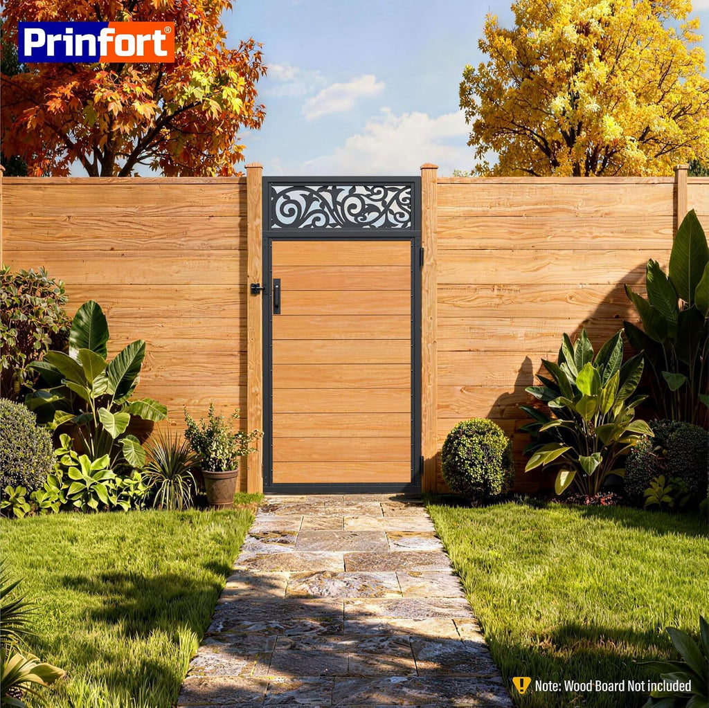3x6FT (34.8' W X 70.8' H) 201 Stainless Steel Anti Sag Wooden Fence Gate Kit Heavy Duty Garden Gate Frame Hardware Kit Reinforcement (Left/Right Free-Installation)