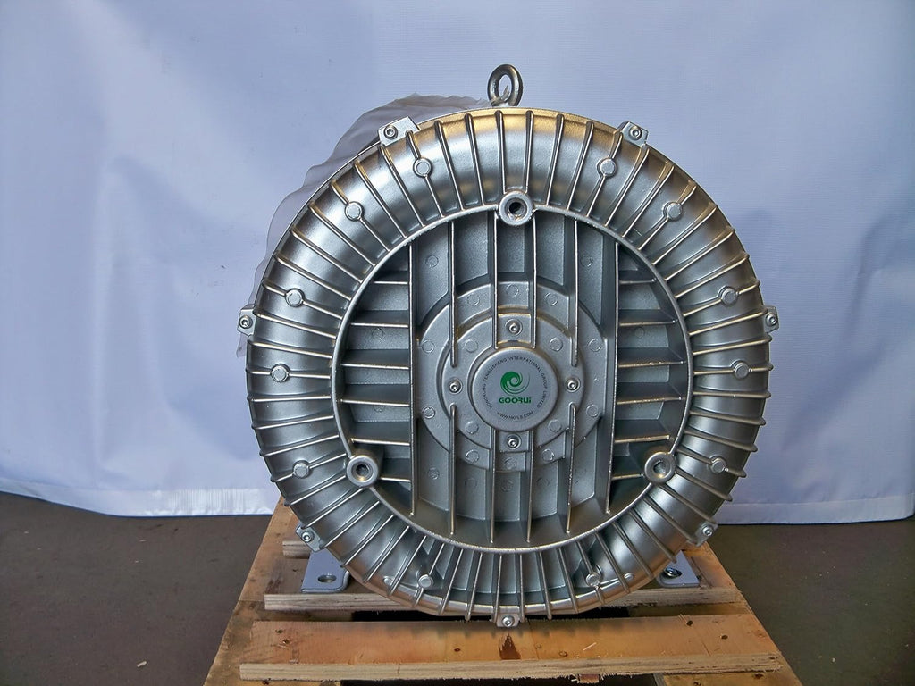 3.4 Hp Regenerative Blower 220V/1 Phase, 221CFM, 80'H2O press. Goorui-USA GHBH 003 12 1R7