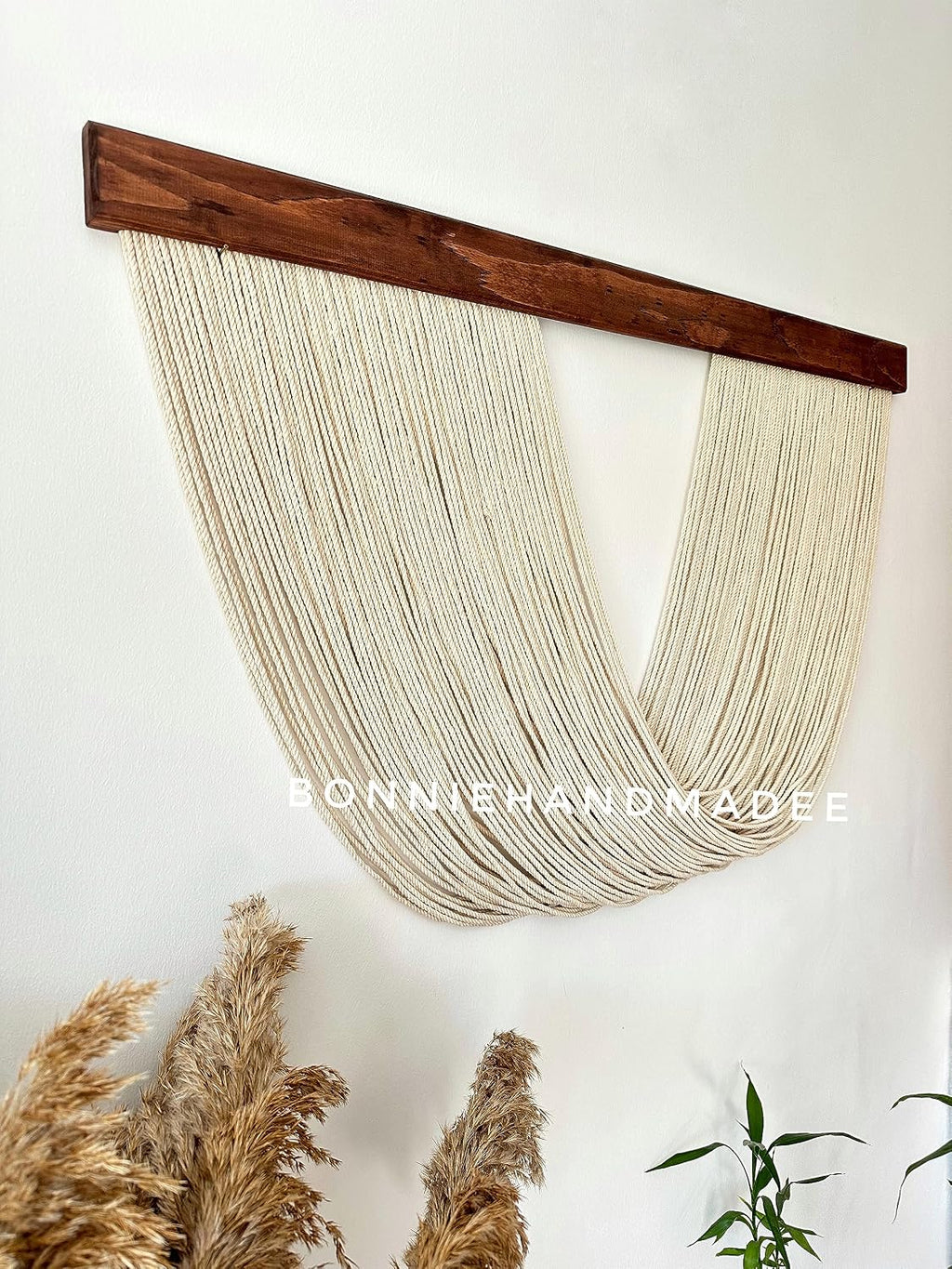 Large Macrame Wall Hanging Boho Wall Decor for Living Room Woven Wall Decor Yarn Tapestry Wall Hanging Aesthetic Macrame Headboard (XLarge 60''x30'', Type-2)
