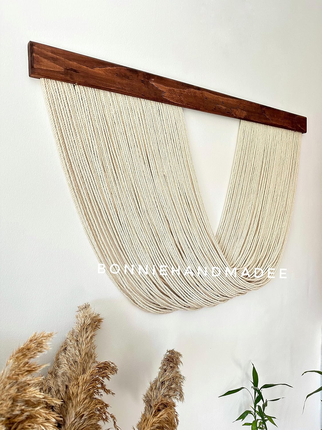 Large Macrame Wall Hanging Boho Wall Decor for Living Room Woven Wall Decor Yarn Tapestry Wall Hanging Aesthetic Macrame Headboard (XXLarge 80''x36'', Type-2)