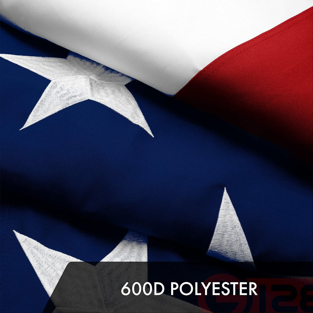 G128 American USA Flag | 12x18 Ft | ToughWeave Series Embroidered 600D Polyester | Country Flag, Embroidered Stars, Sewn Stripes, Indoor/Outdoor, Vibrant Colors, Brass Grommets